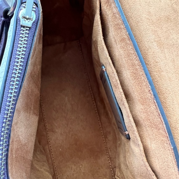 Coach Morgan Top Handle Satchel Amethyst Purple Croc Embossed Leather Crossbody - Picture 7 of 10